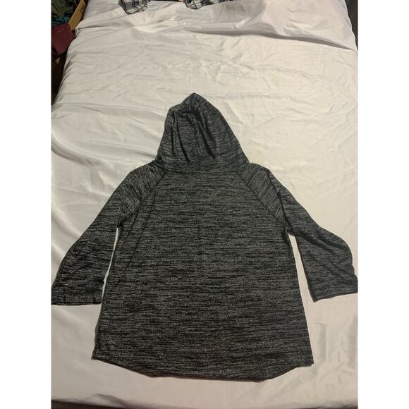 Gap 3/4 Sleeve Womens Hoodie Black Gray Soft Thin L *few Sm Spots** Pics - Picture 5 of 6